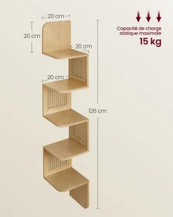Clearance SONGMICS Ensemble d’étagères d’angle à 4 niveaux argent et beige