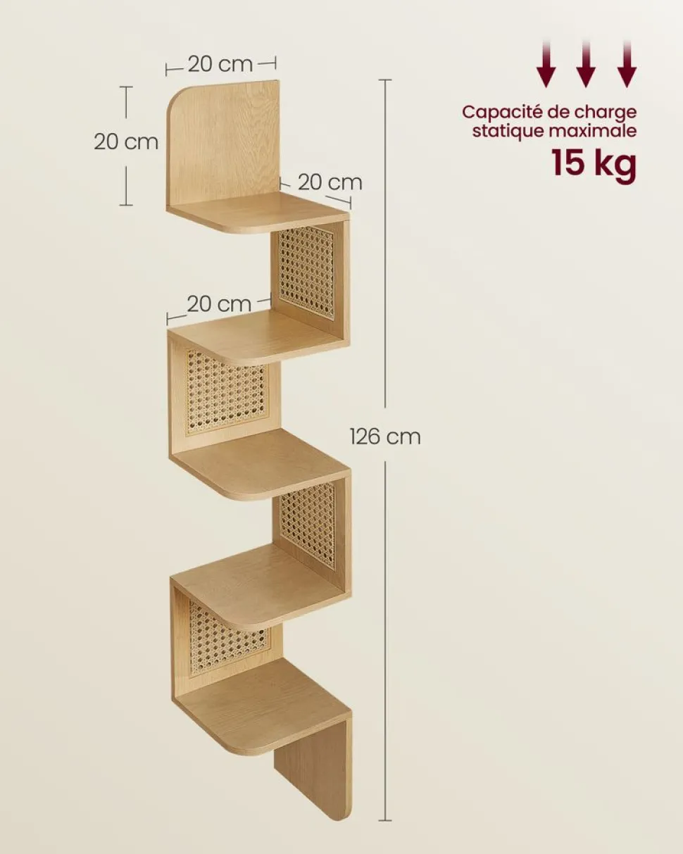 Clearance SONGMICS Ensemble d’étagères d’angle à 4 niveaux argent et beige
