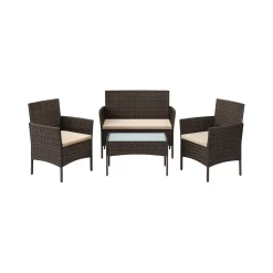 Flash Sale SONGMICS Ensemble salon de jardin 1 table 2 chaises noir d'encre