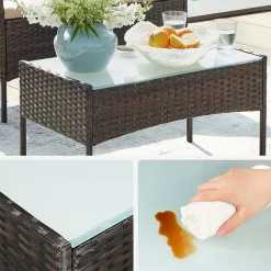 Flash Sale SONGMICS Ensemble salon de jardin 1 table 2 chaises noir d'encre