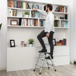 Cheap SONGMICS Escabeau 1 marche pliable gris