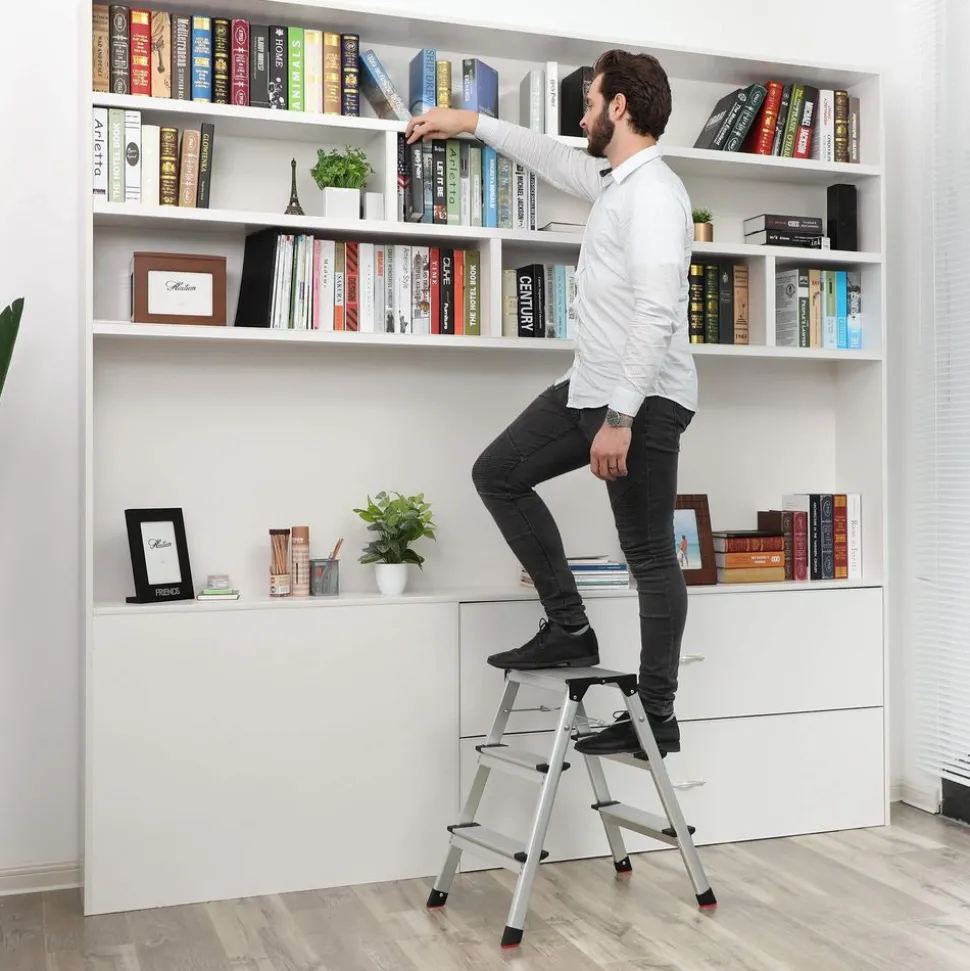 Cheap SONGMICS Escabeau 1 marche pliable gris