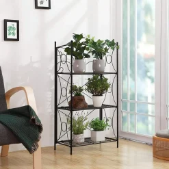 Shop SONGMICS Escabeau 3 marches Noir