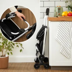 Clearance SONGMICS Escabeau 2 marches pliable gris