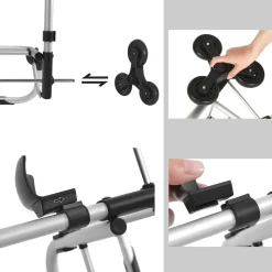 Clearance SONGMICS Escabeau 2 marches pliable gris