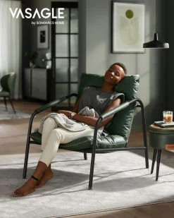 Cheap SONGMICS Fauteuil à bascule avec accoudoirs surface en tissu peluche blanc crème