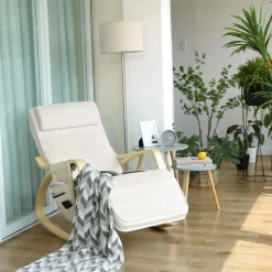 Shop SONGMICS Fauteuil à bascule beige