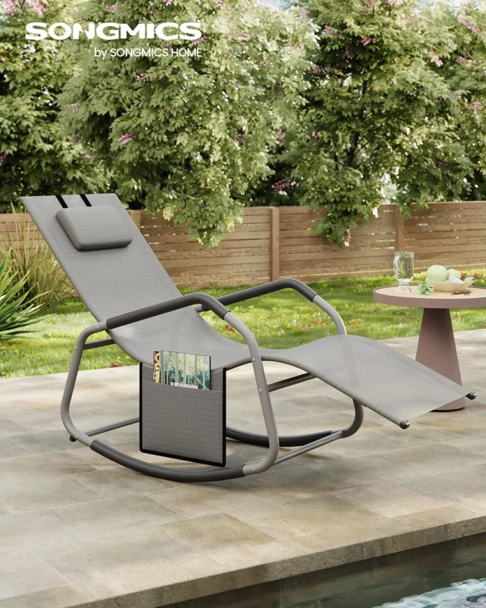 Shop SONGMICS Fauteuil à bascule Beige