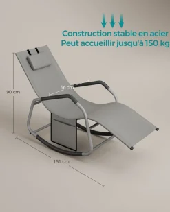 Shop SONGMICS Fauteuil à bascule Beige