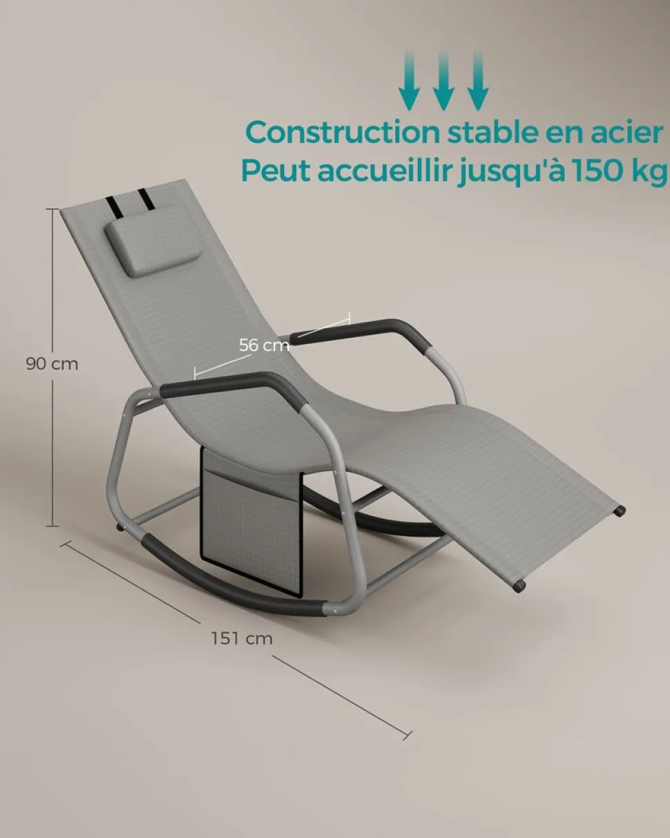 Shop SONGMICS Fauteuil à bascule Beige