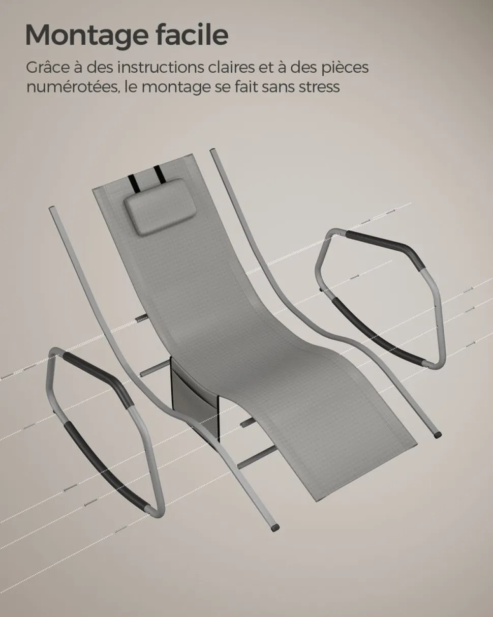 Shop SONGMICS Fauteuil à bascule Beige