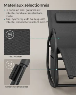 Shop SONGMICS Fauteuil à bascule Beige