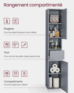 Hot SONGMICS Fauteuil à bascule gris foncé