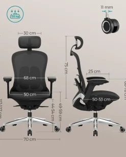 Outlet SONGMICS Fauteuil appui-tête Noir