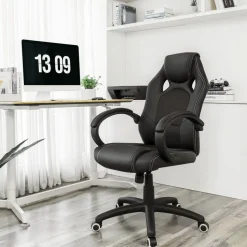 Fashion SONGMICS Fauteuil de Bureau Noir