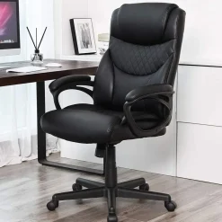 Online SONGMICS Fauteuil de bureau noir Blanc