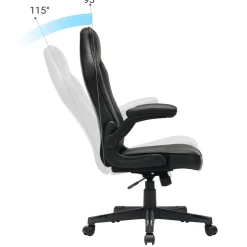 Discount SONGMICS Fauteuil de bureau noir bleu