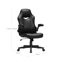 Discount SONGMICS Fauteuil de bureau noir bleu