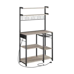 Shop SONGMICS Fauteuil de Salon, avec Accoudoirs et Pieds en Bois Gris Clair