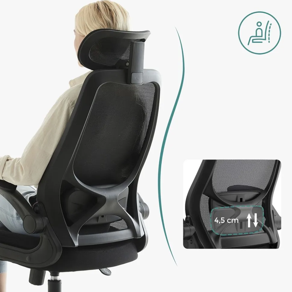 Flash Sale SONGMICS Fauteuil d'ordinateur ergonomique réglable Noir