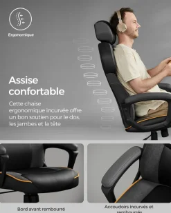 Cheap SONGMICS Fauteuil dossier matelassé