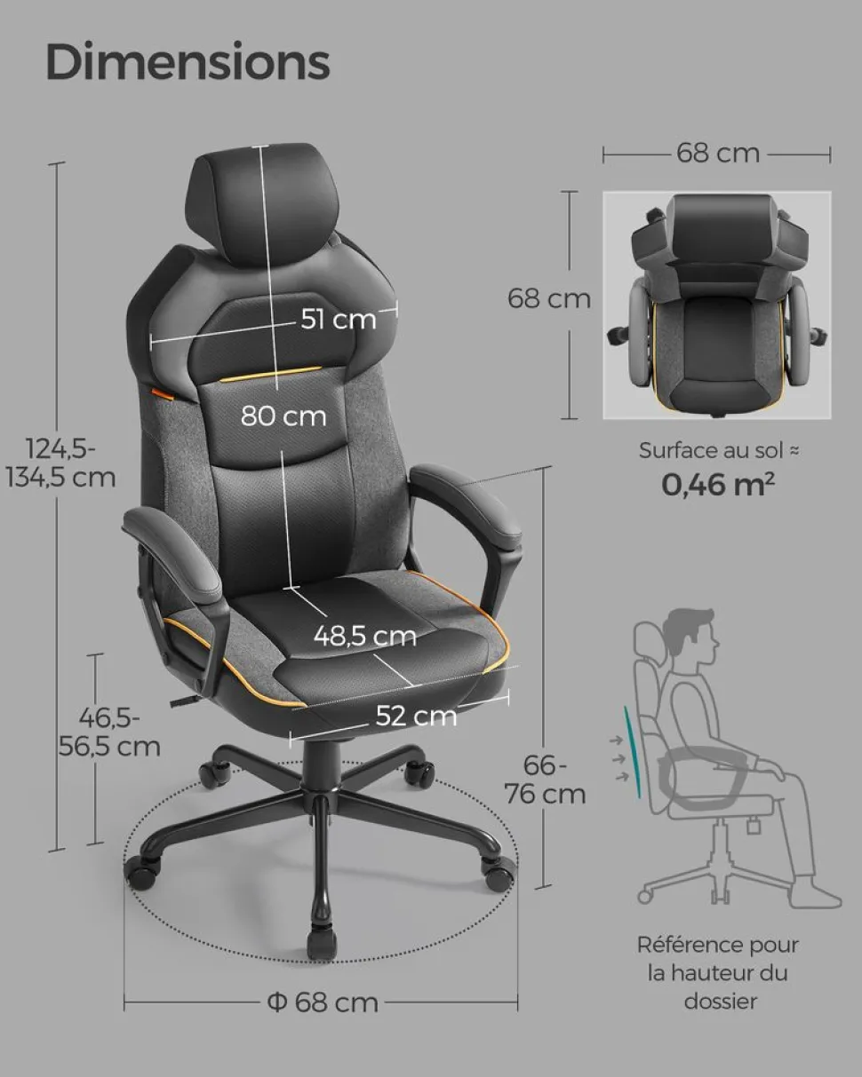 Cheap SONGMICS Fauteuil dossier matelassé