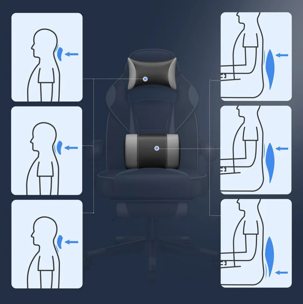 Best Sale SONGMICS Fauteuil ergonomique pivotant réglable rose