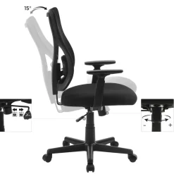 Outlet SONGMICS Fauteuil ergonomique réglable en toile gris tourterelle