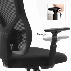 Outlet SONGMICS Fauteuil ergonomique réglable en toile gris tourterelle