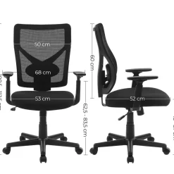 Outlet SONGMICS Fauteuil ergonomique réglable en toile gris tourterelle