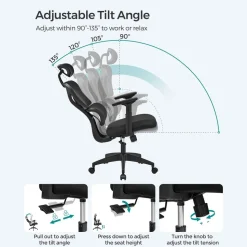 Store SONGMICS Fauteuil gamer noir bleu Blanc