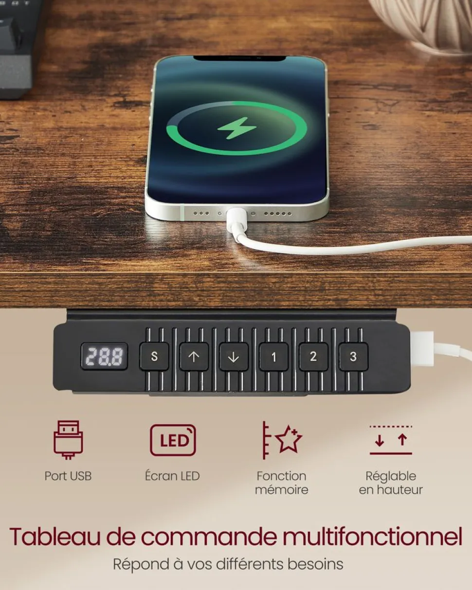 Store SONGMICS Fauteuil gamer noir rouge