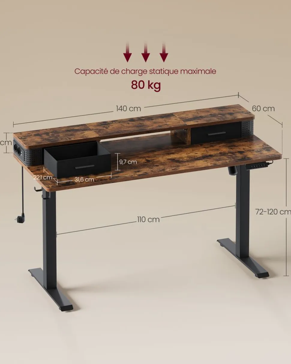 Store SONGMICS Fauteuil gamer noir rouge