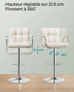 Discount SONGMICS Fauteuil repose-pieds noir Blanc