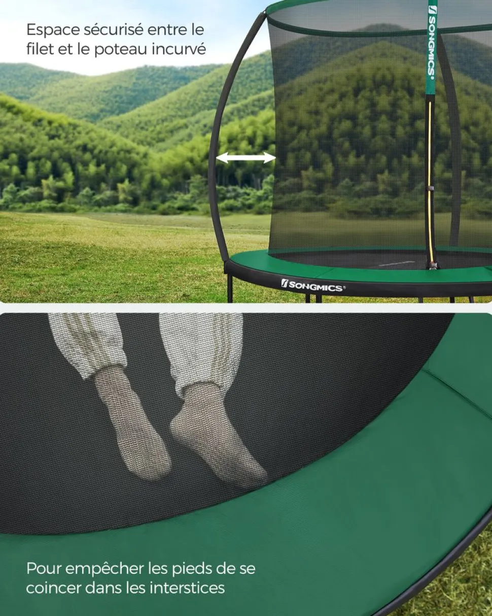 Store SONGMICS Filet trampoline Ø305 cm Noir