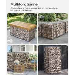 Sale SONGMICS Gabion à pierre 100 x 30 x 30 cm