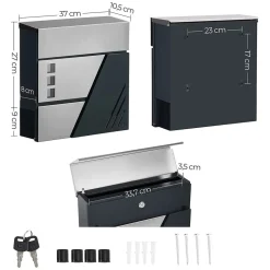 Outlet SONGMICS Gabion 100 x 90 x 30 cm Argent