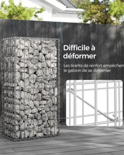 Cheap SONGMICS Gabion rond pour pierres Argent