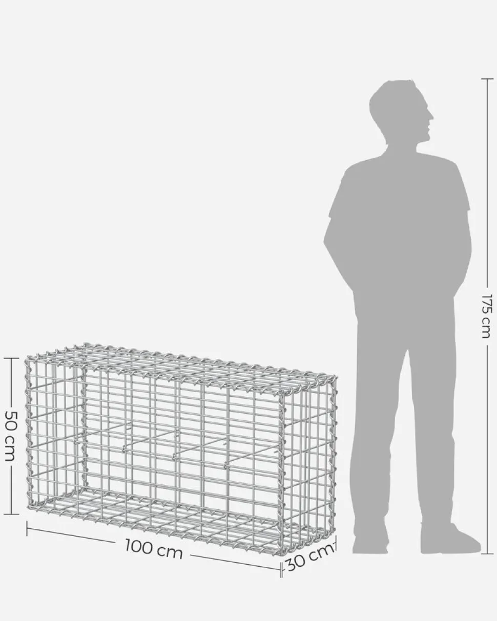 Cheap SONGMICS Gabion rond pour pierres Argent