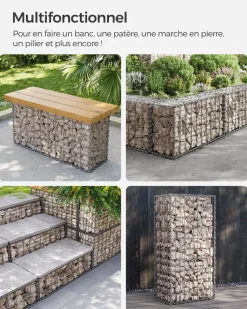 Cheap SONGMICS Gabion rond pour pierres Argent