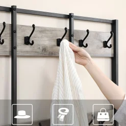 Store SONGMICS Grand portemanteau 12 crochets Blanc