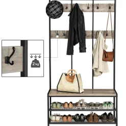 Store SONGMICS Grand portemanteau 12 crochets Blanc