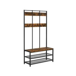 Best SONGMICS Grand portemanteau industriel Marron Rustique