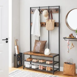 Best SONGMICS Grand portemanteau industriel Marron Rustique