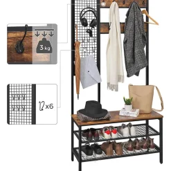 Best SONGMICS Grand porte-manteaux Brun Vintage Noir