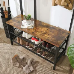 Best SONGMICS Grand porte-manteaux Brun Vintage Noir