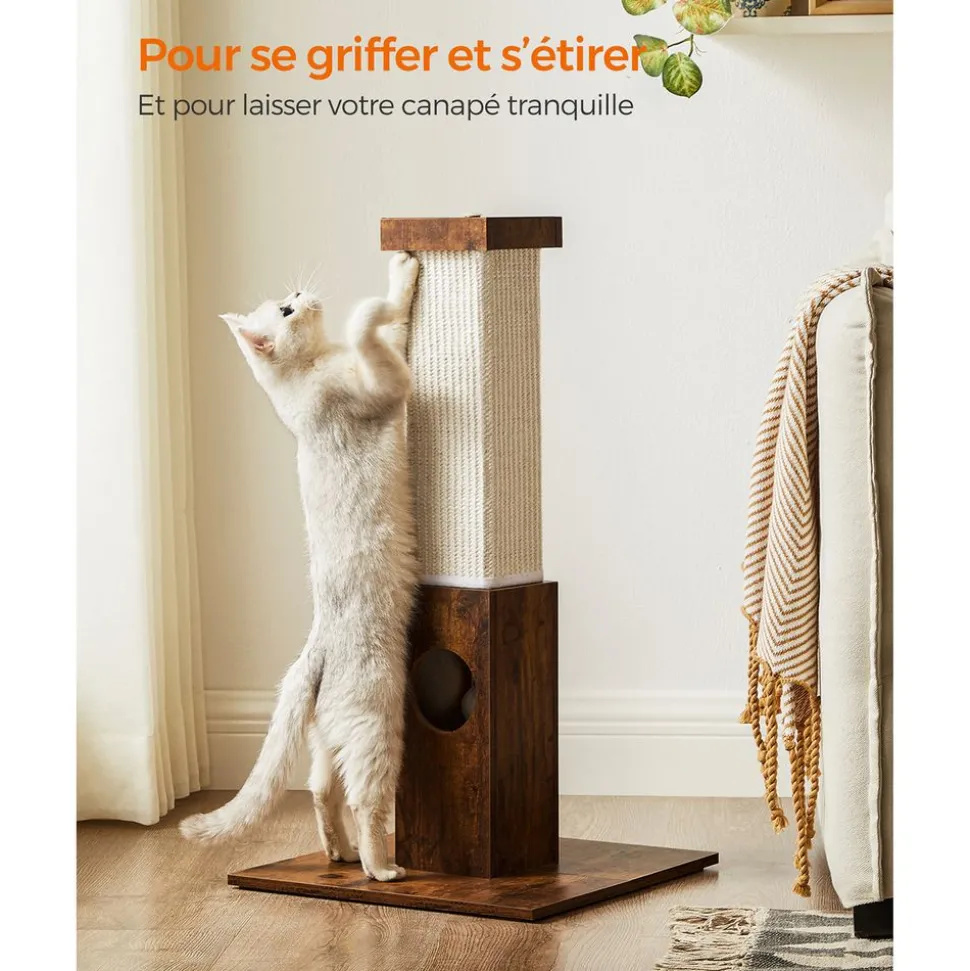 Discount SONGMICS Griffoir pour Chat Marron Rustique