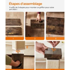 Discount SONGMICS Griffoir pour Chat Marron Rustique