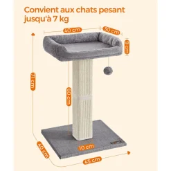 Sale SONGMICS Griffoir pour chat 71 cm girs clair