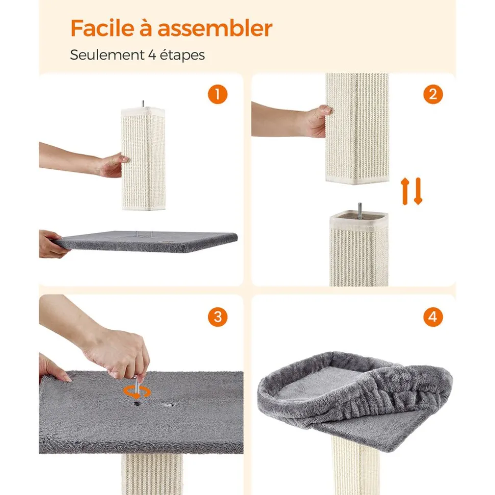 Sale SONGMICS Griffoir pour chat 71 cm girs clair